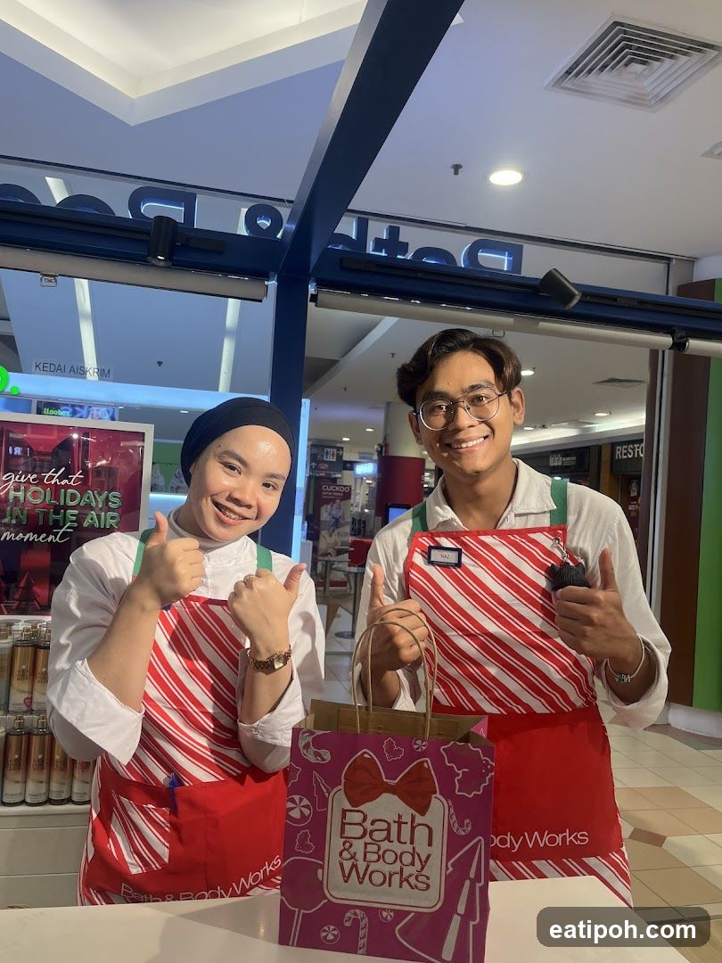 Bath & Body Works staff at store counter