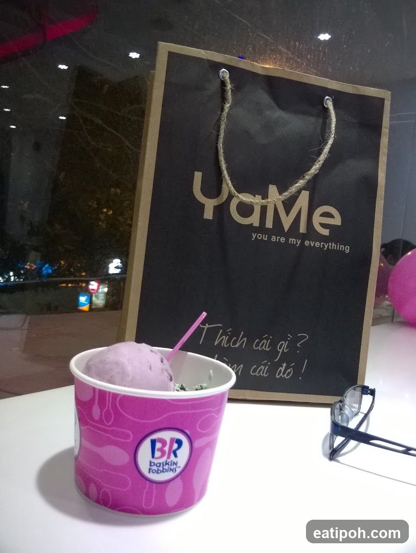 Baskin Robbins Ice Cream with YaMe Bag