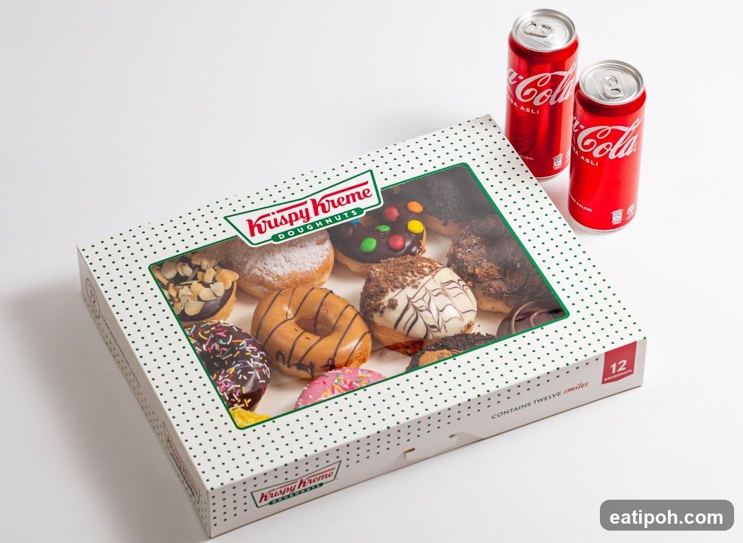 Krispy Kreme Doughnuts Box with Coca-Cola Cans