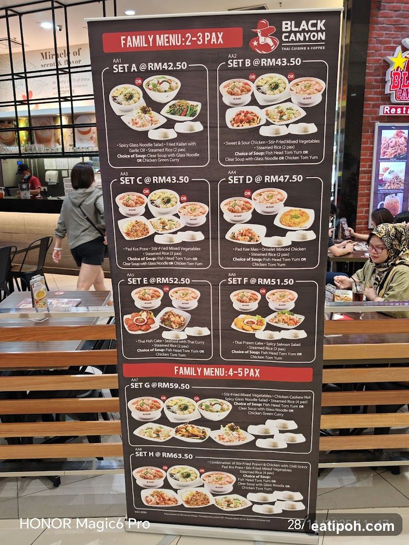 Black Canyon Family Menu