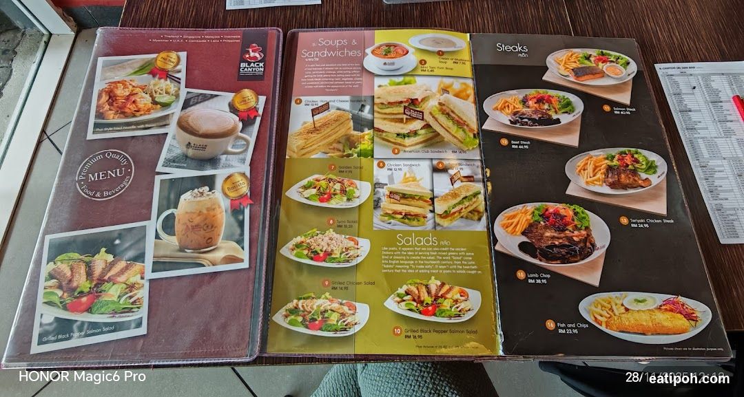 Black Canyon Menu