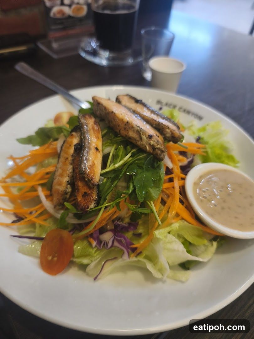 Salad with grilled fish
