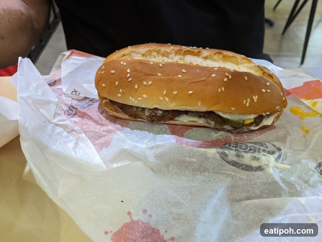 Burger on paper wrapper
