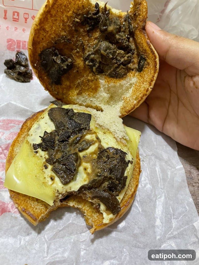 Hand holding burger