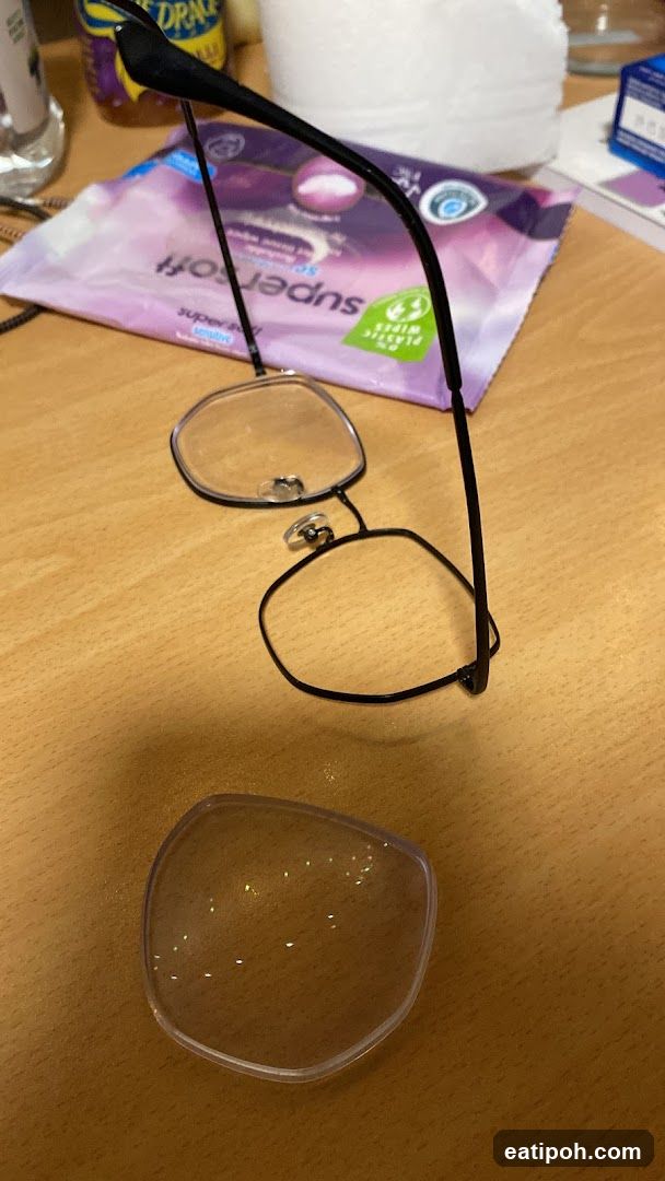 Glasses on table