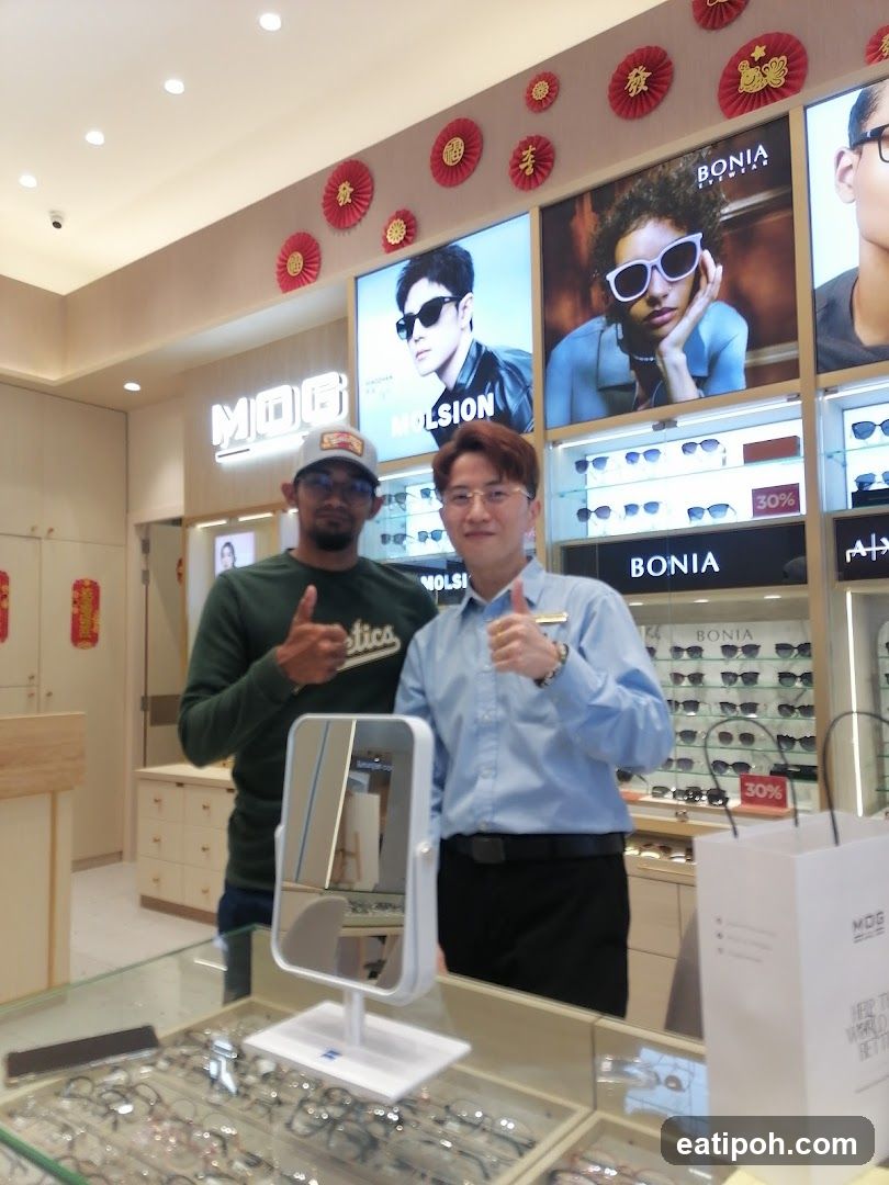Inside a eyewear store