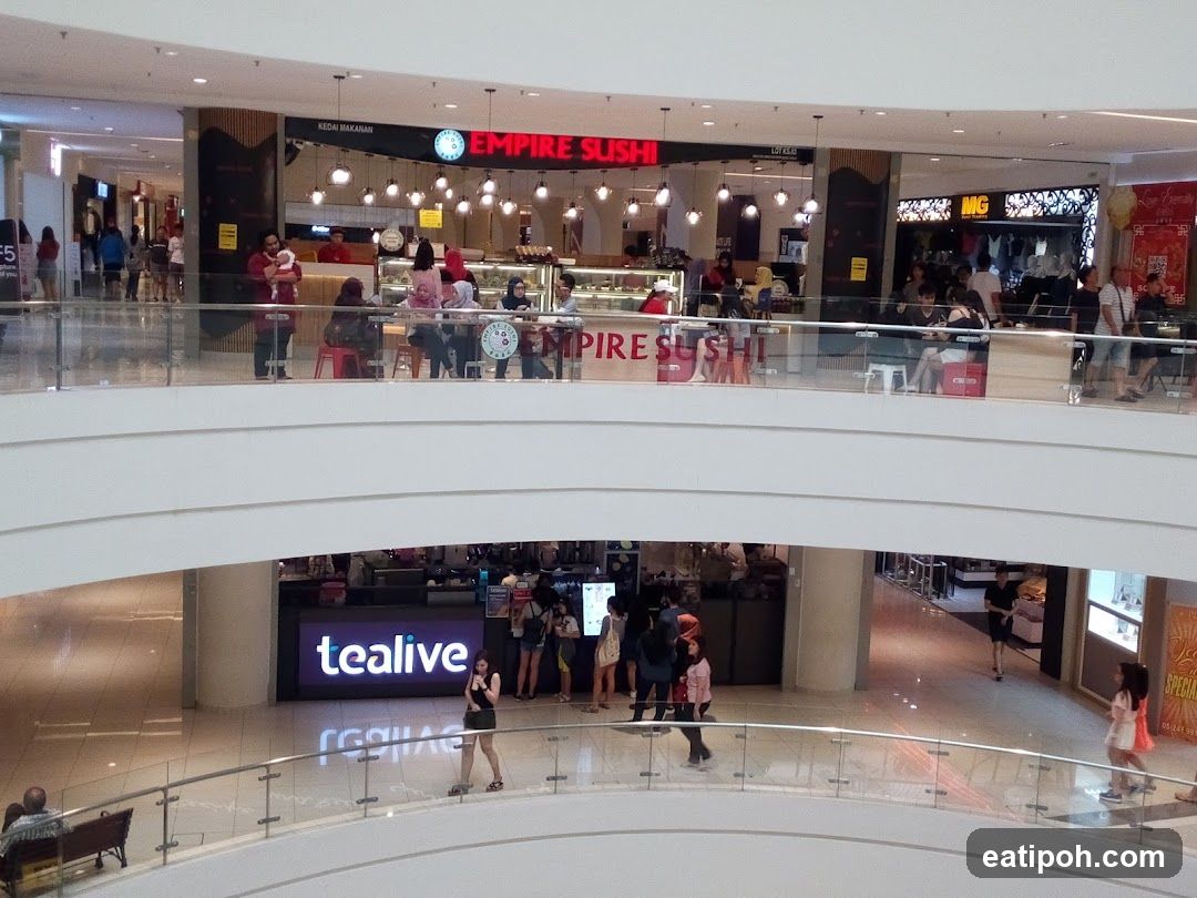 Multi-level shopping mall interior