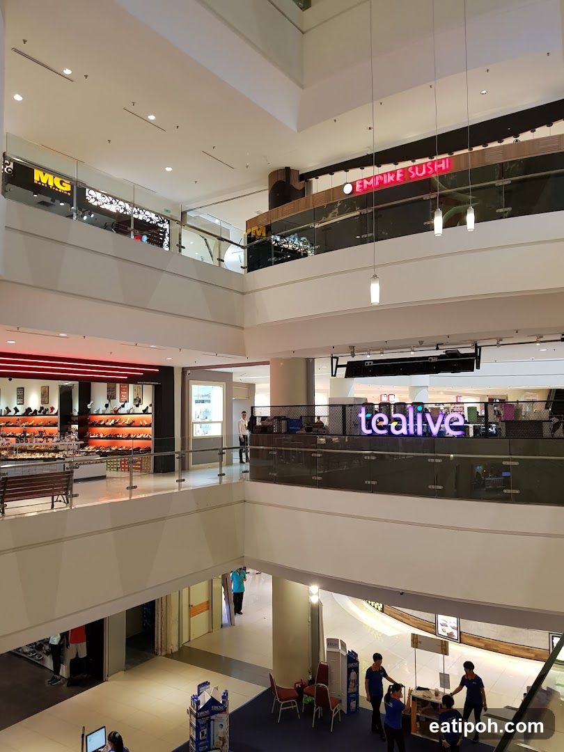 Multi-level shopping mall interior