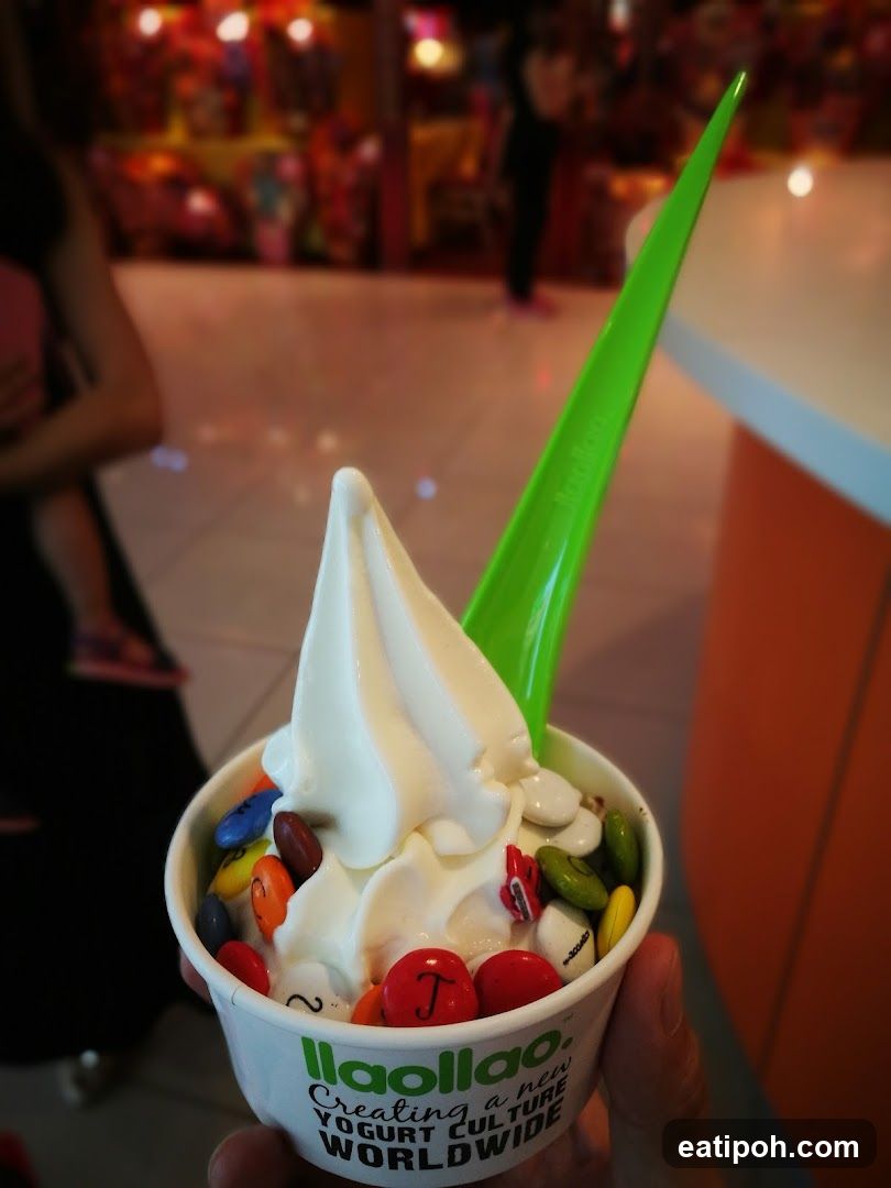 Soft Serve Yogurt Cup with Candy Topping