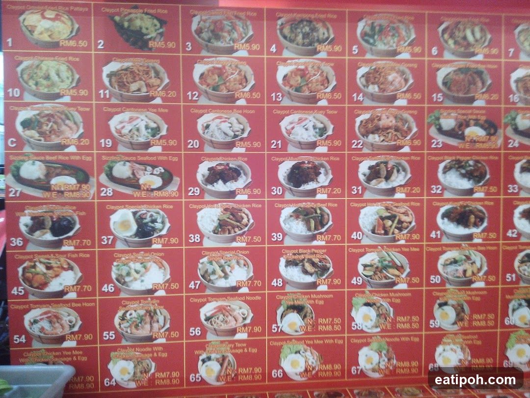 Claypot Restaurant Menu