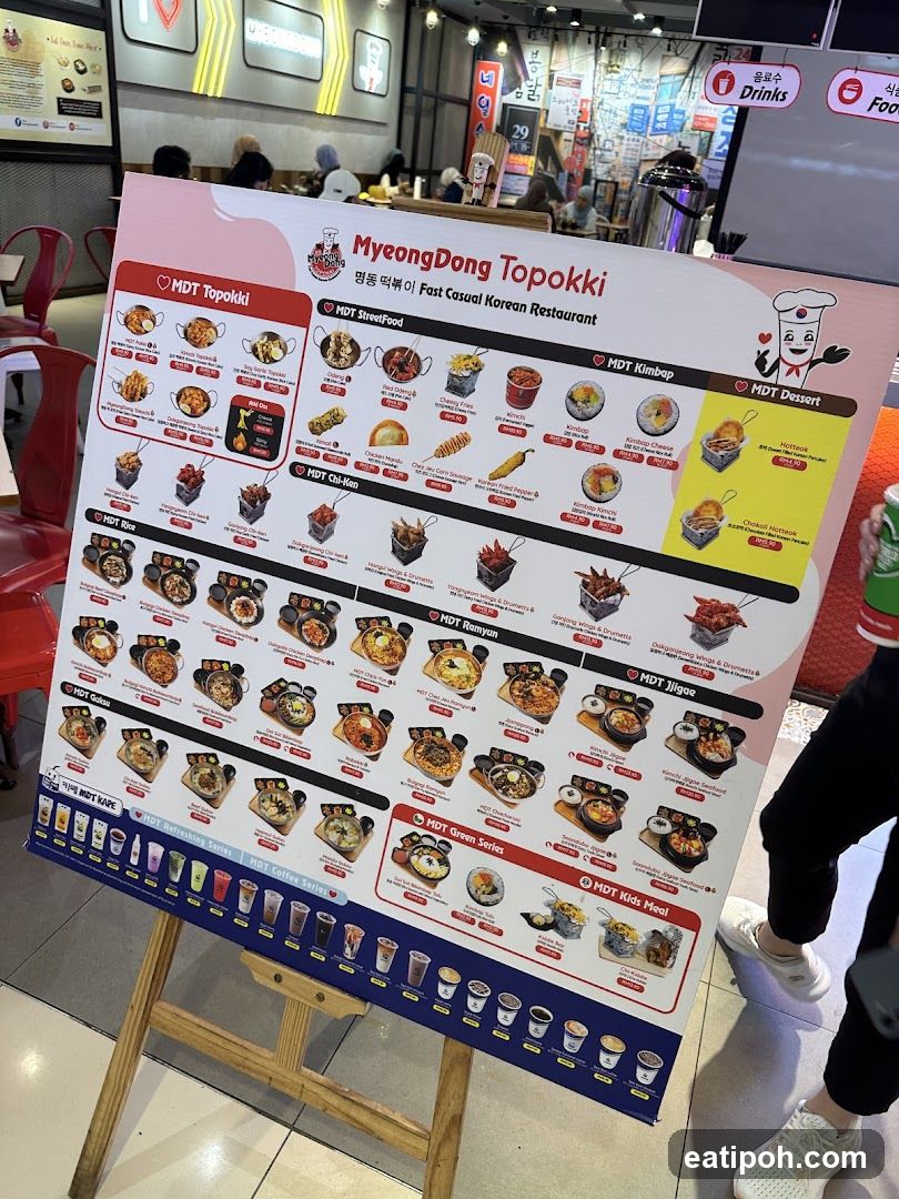 MyeongDong Topokki Menu Board