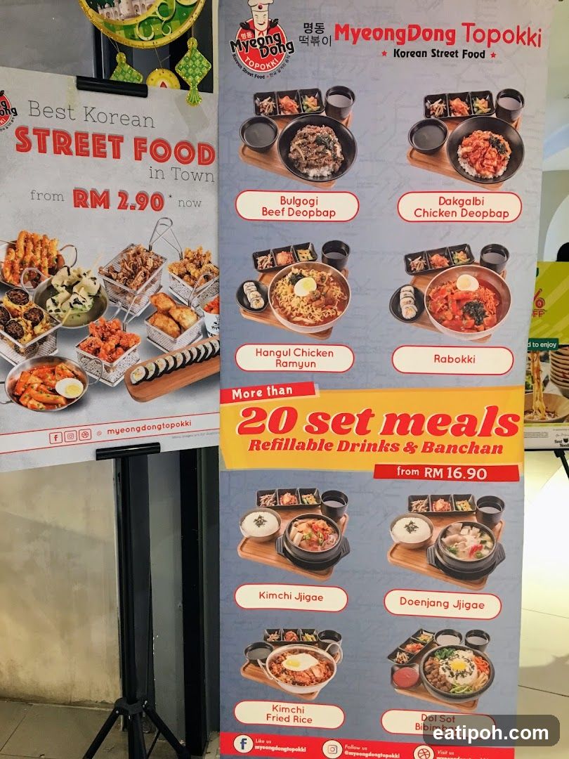 MyeongDong Topokki Menu Board