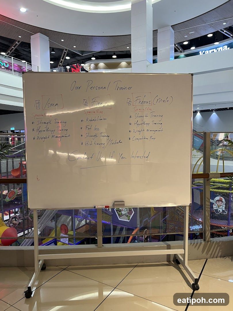 Whiteboard in Mall Interior