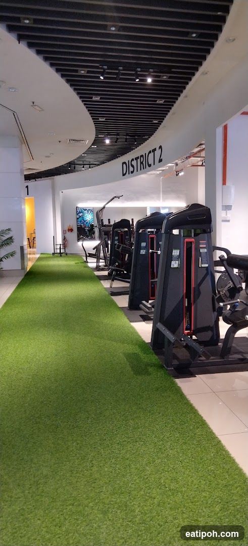 Interior of fitness equipment showroom