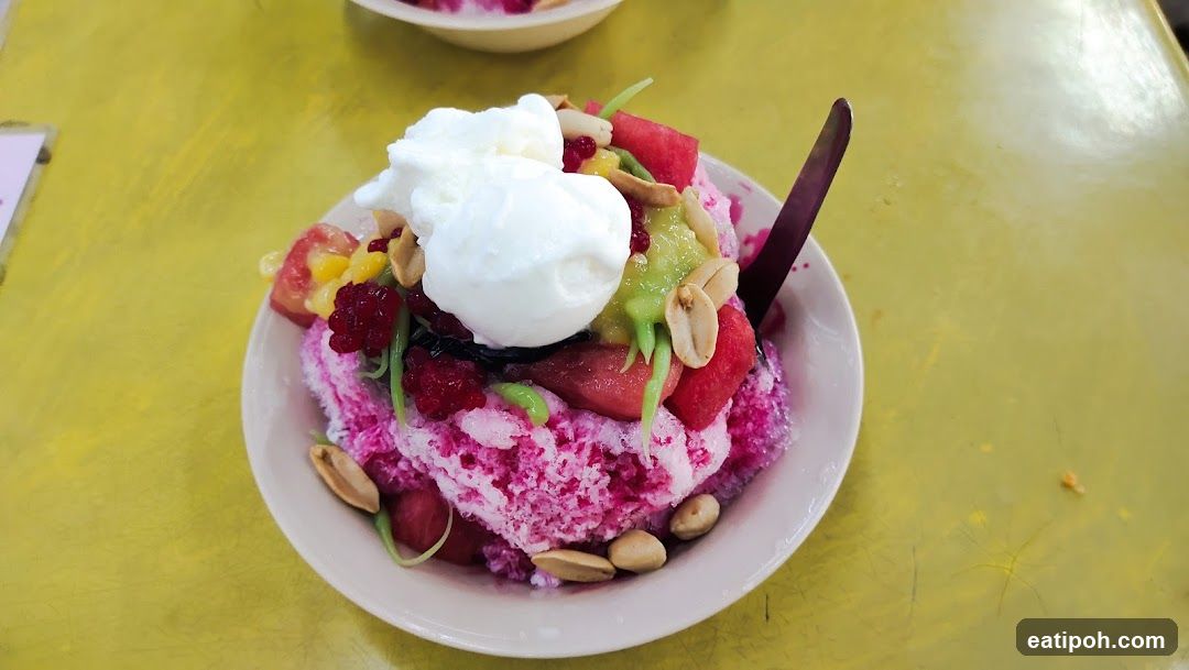 Bowl of shaved ice dessert