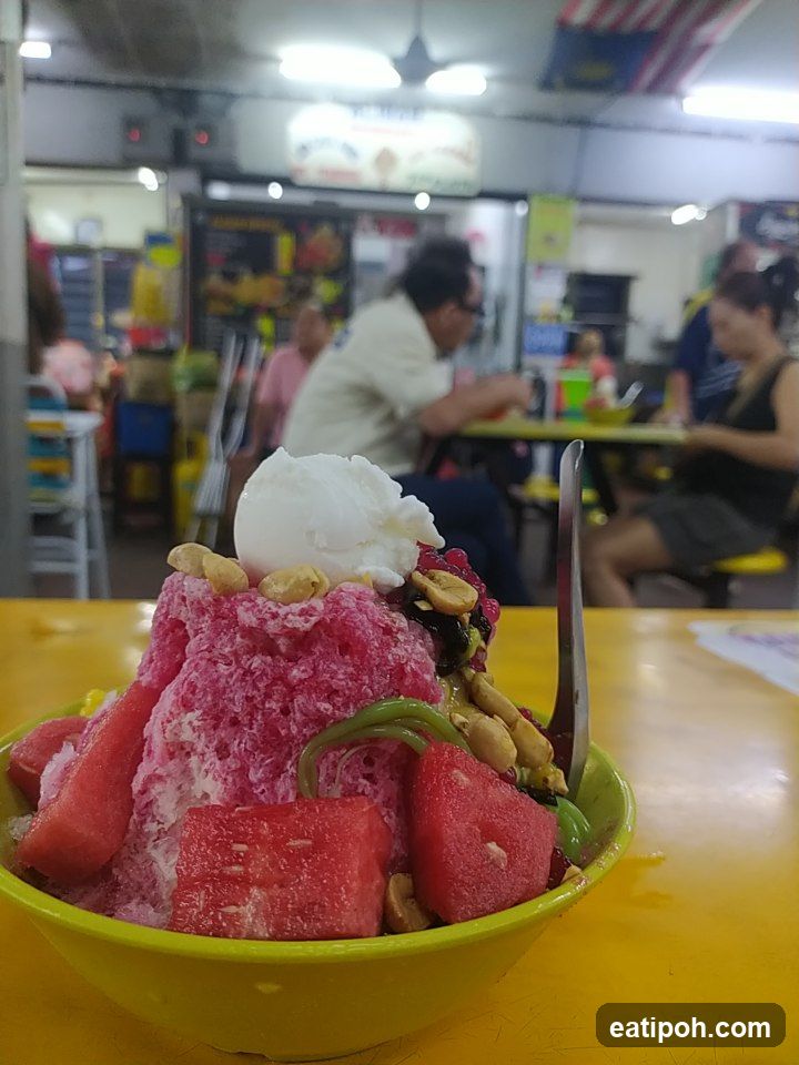 Watermelon Ice Cream Bowl in Food Stall