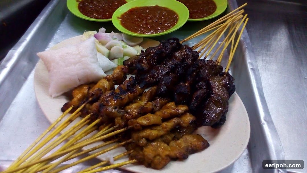 Sate with accompaniments