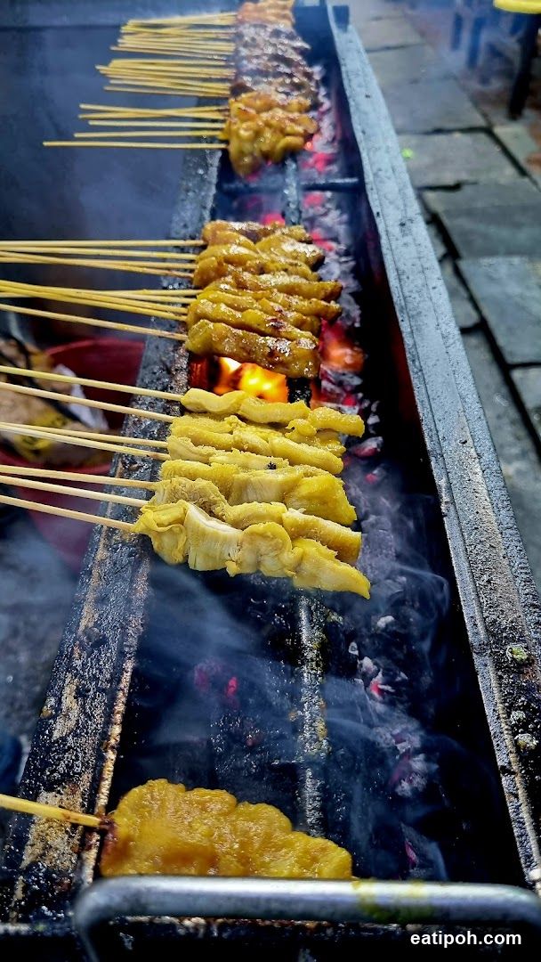 Grilled Satay Skewers on Charcoal Grill