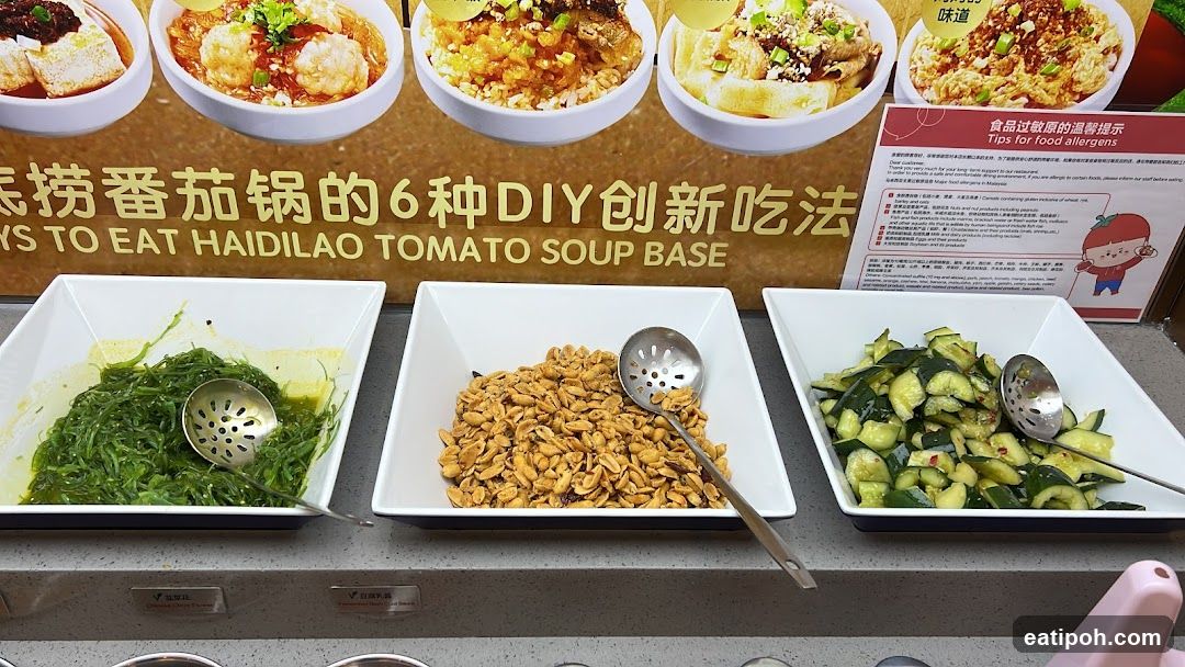 Food Display with DIY Tomato Soup Base Options