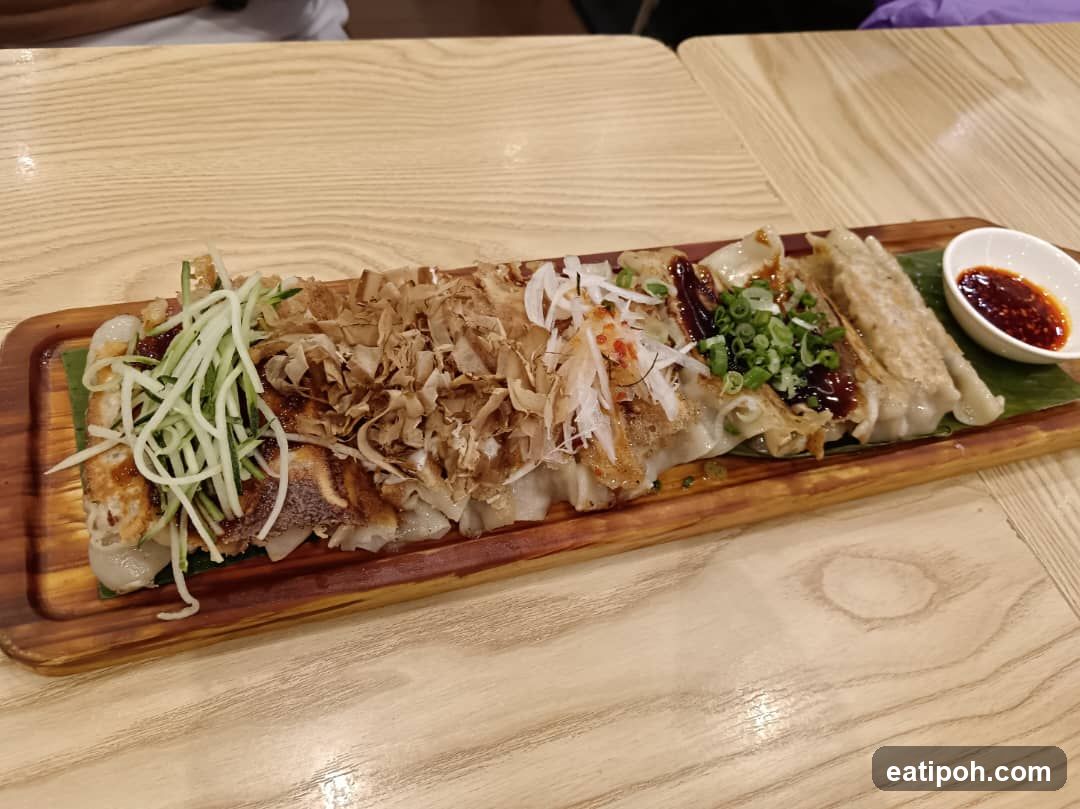 Food served on wooden platter