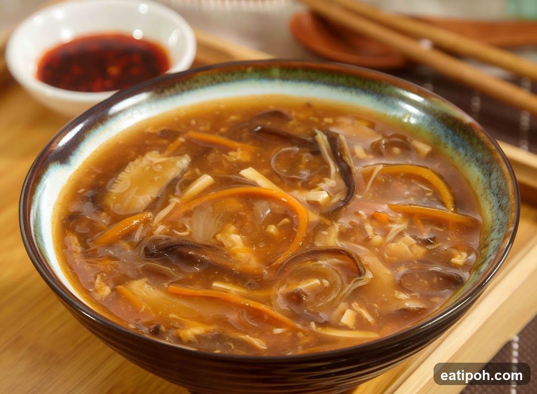 Soup in ceramic bowl