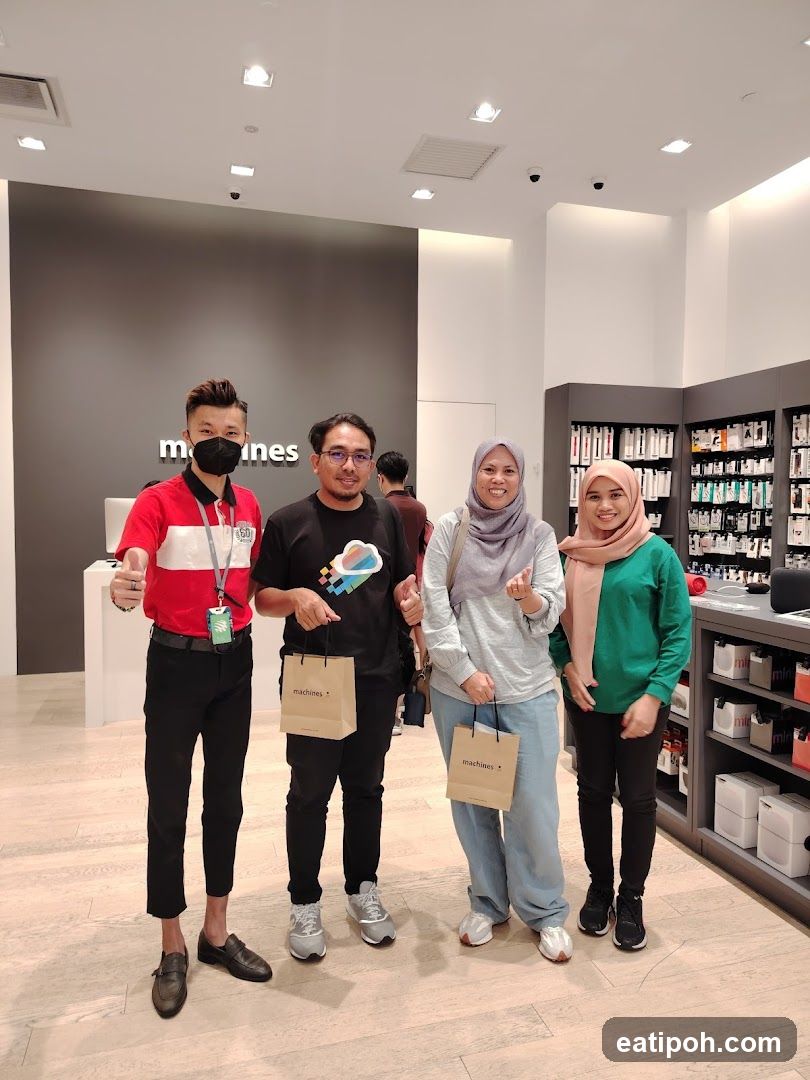 Group photo inside a retail store