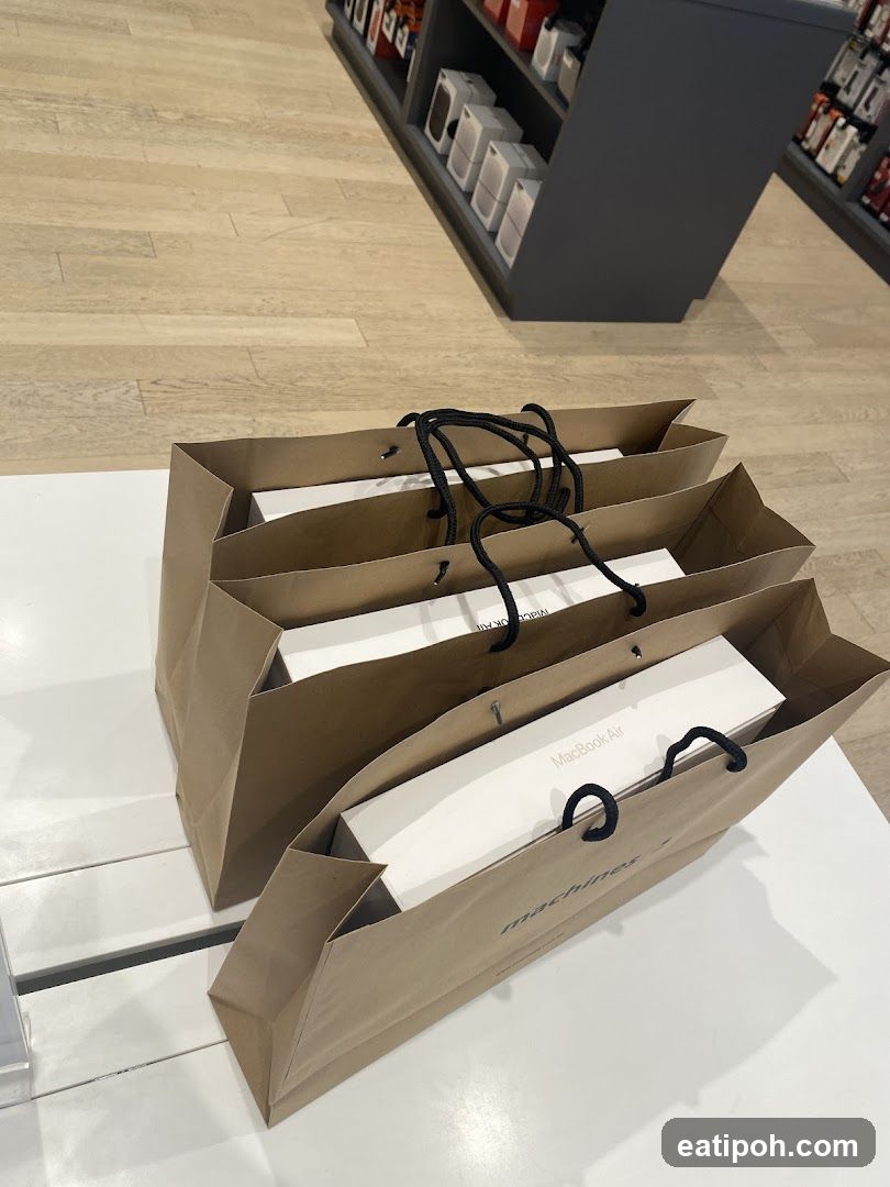 Shopping bags in store