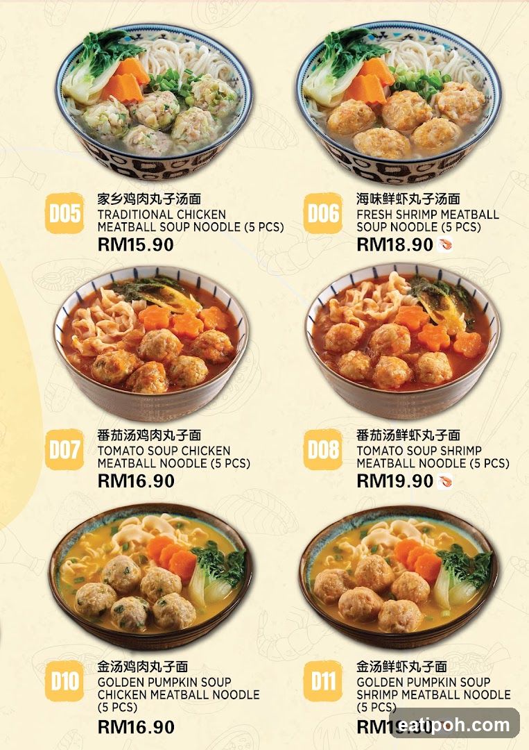 Noodle Dishes Menu