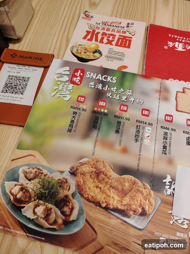 Restaurant Interior with Menu and QR Code