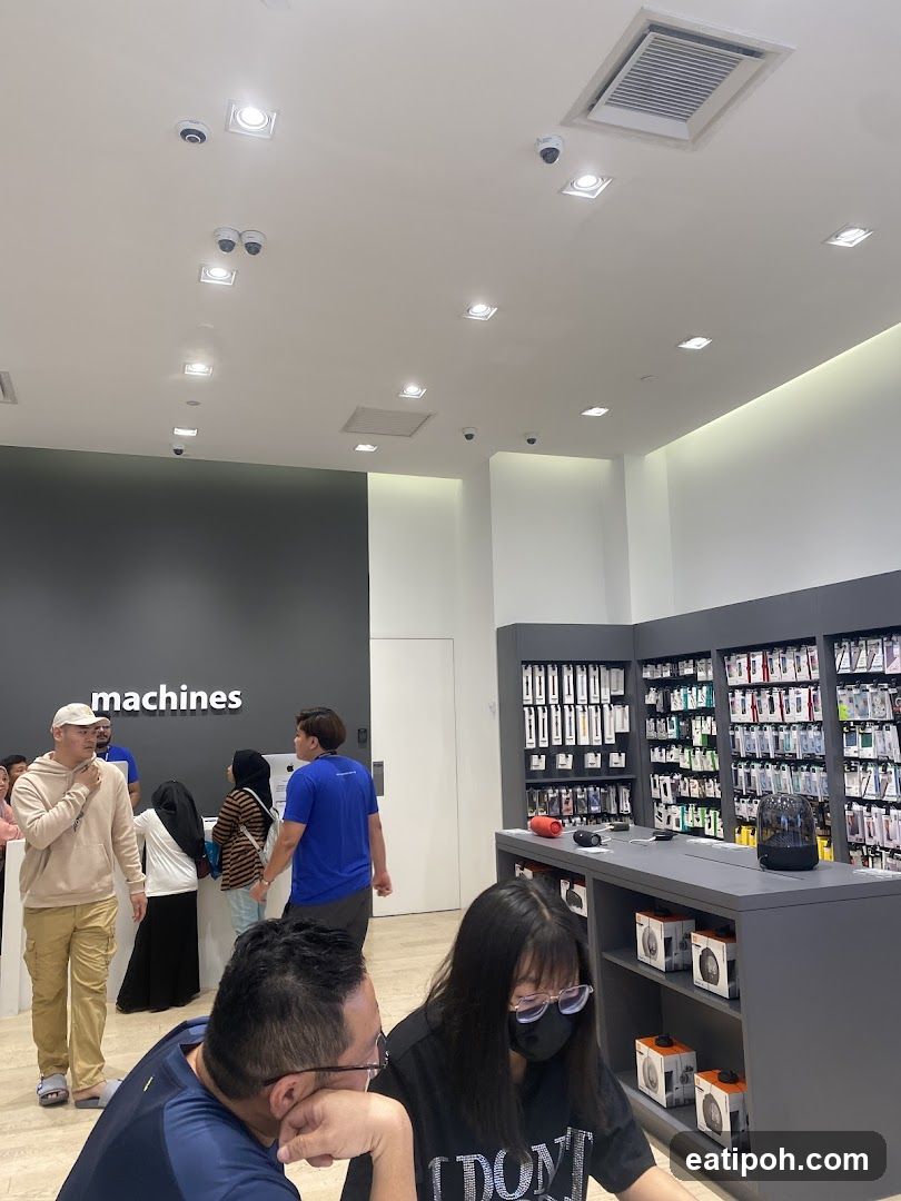 Interior of electronics store