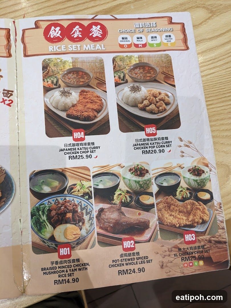 Rice Set Meal Menu