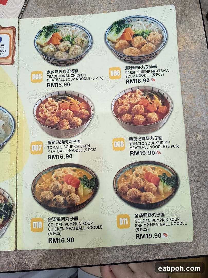 Noodle Menu Section