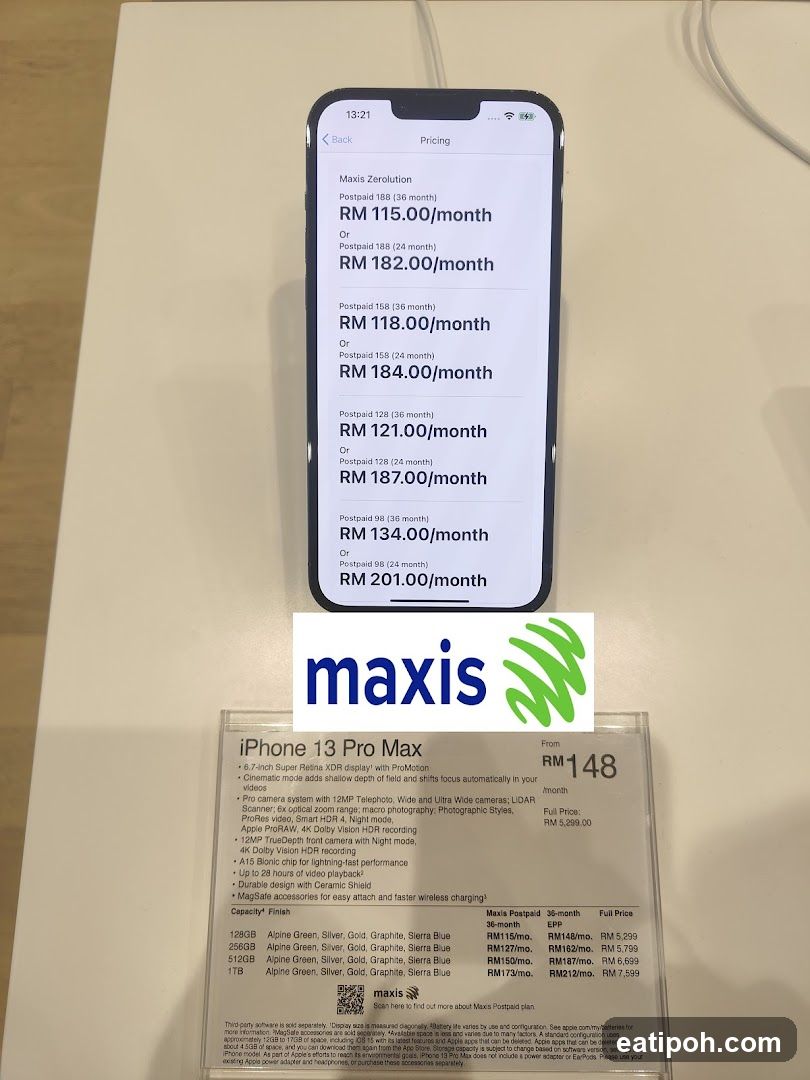 iPhone 13 Pro Max Pricing Display