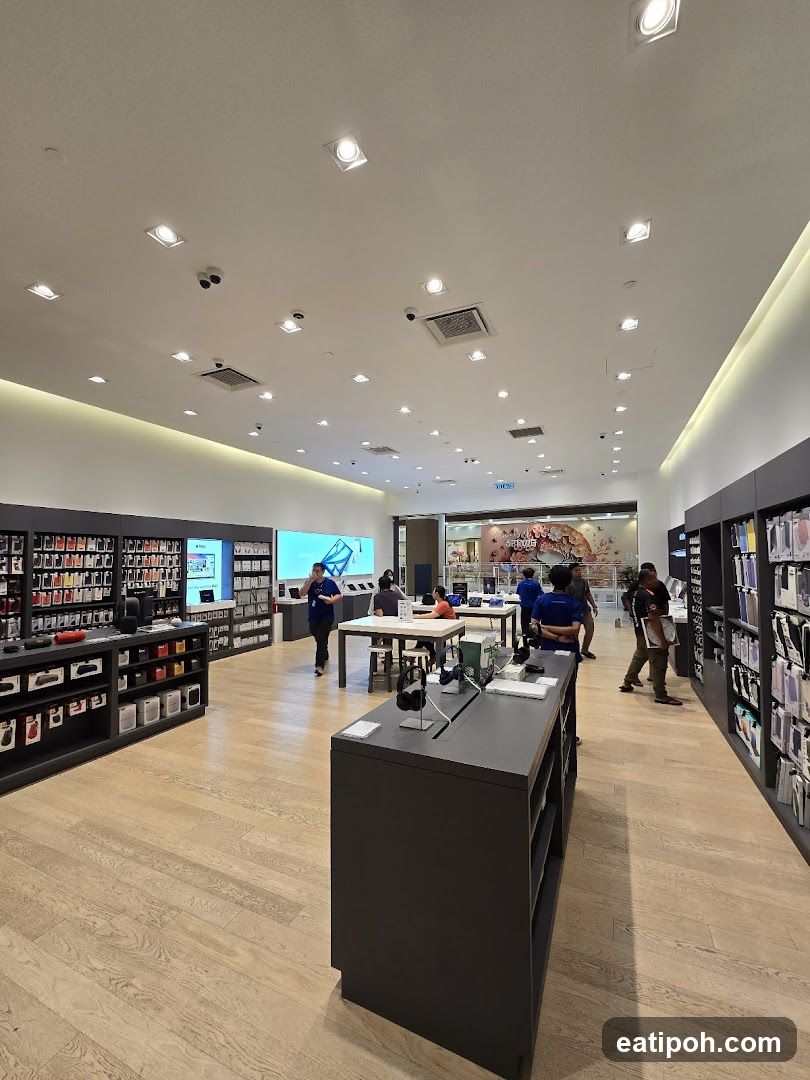 Interior of electronics store