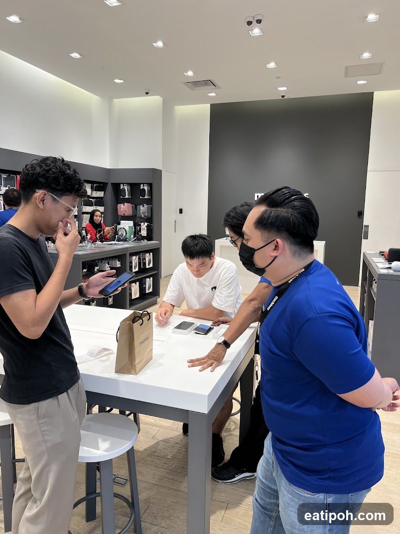 Inside a retail store