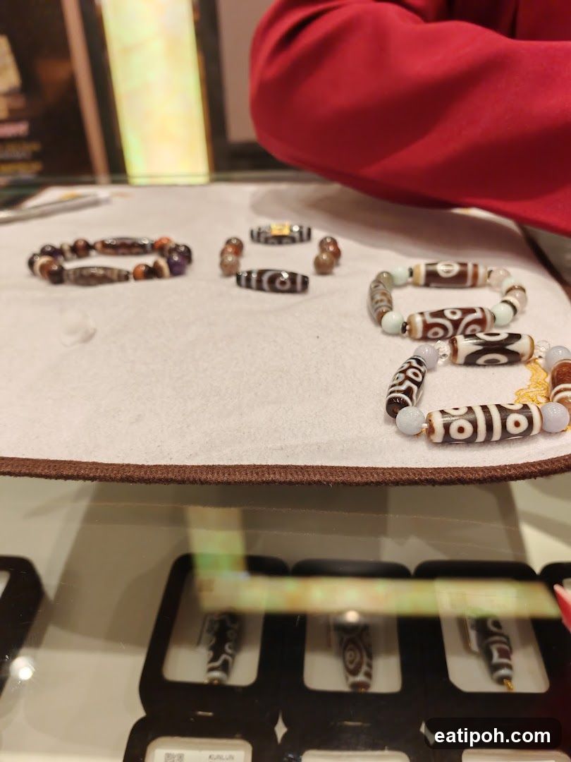 Display of Tibetan-style beads