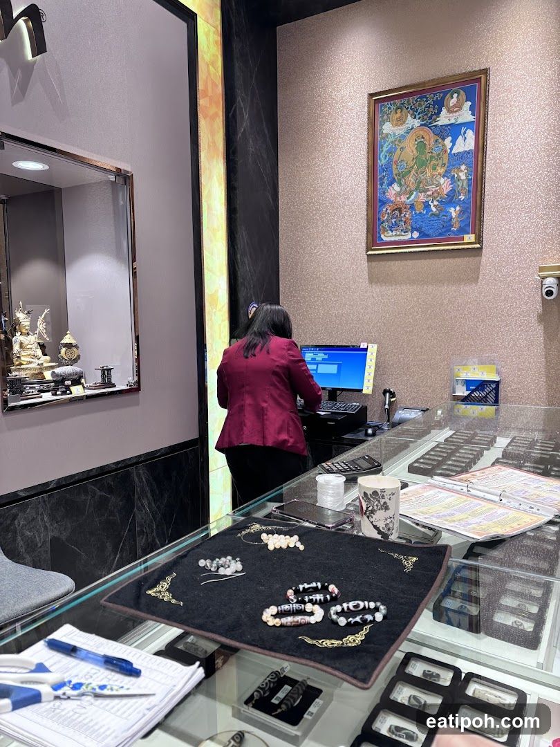 Interior of a jewelry or spiritual goods store