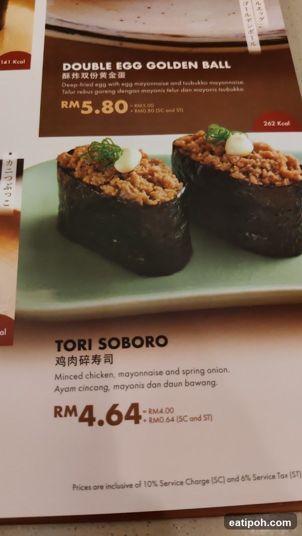 Sushi Menu Items