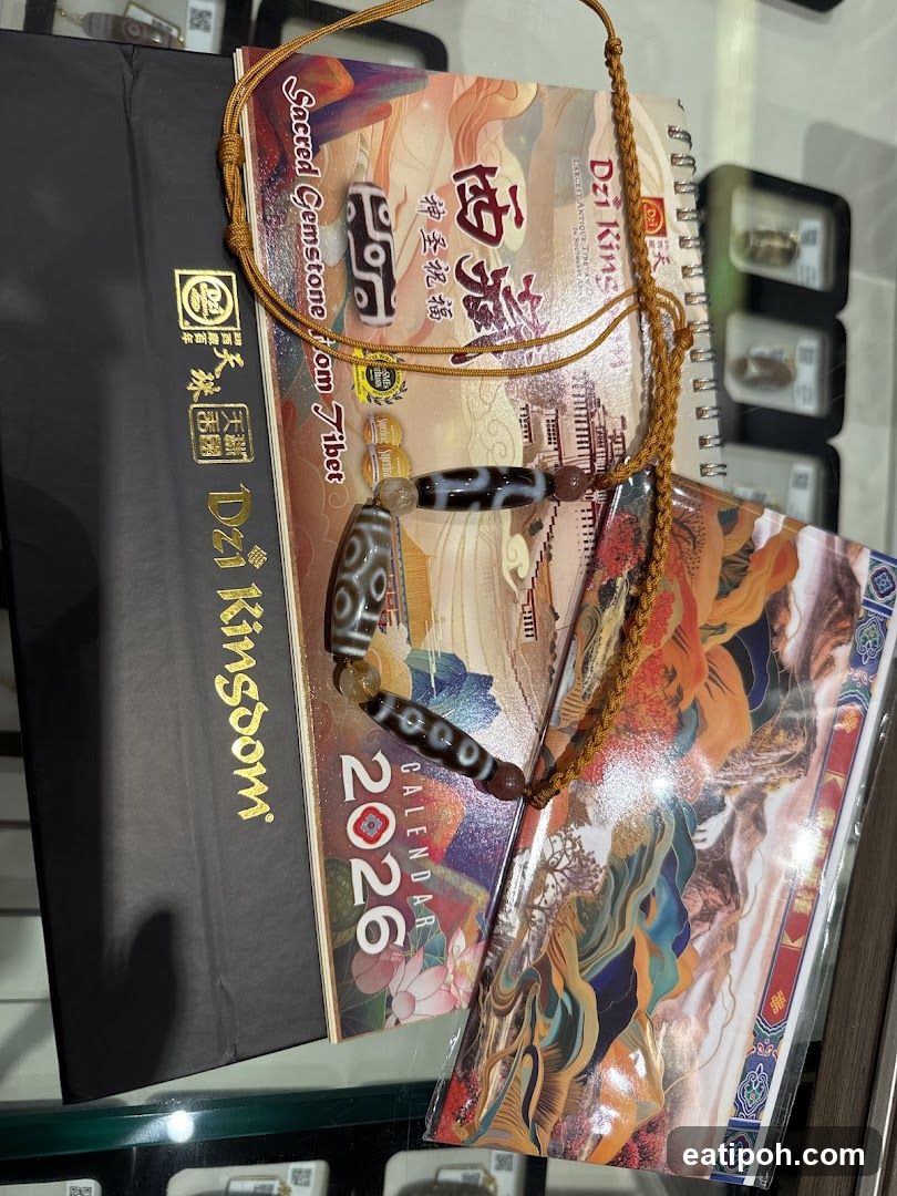 Dzi Kingdom 2026 Calendar and Sacred Gemstone Display