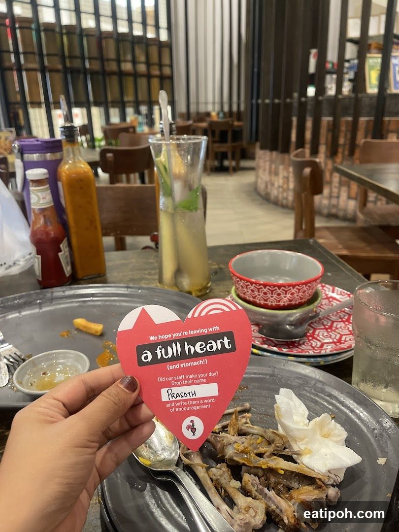 Restaurant Interior with Heart Card