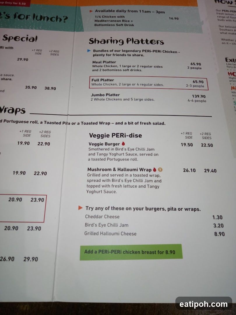 Peri-Peri Menu