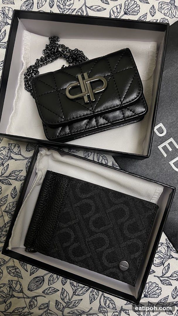 Black Leather Accessories in Boxes