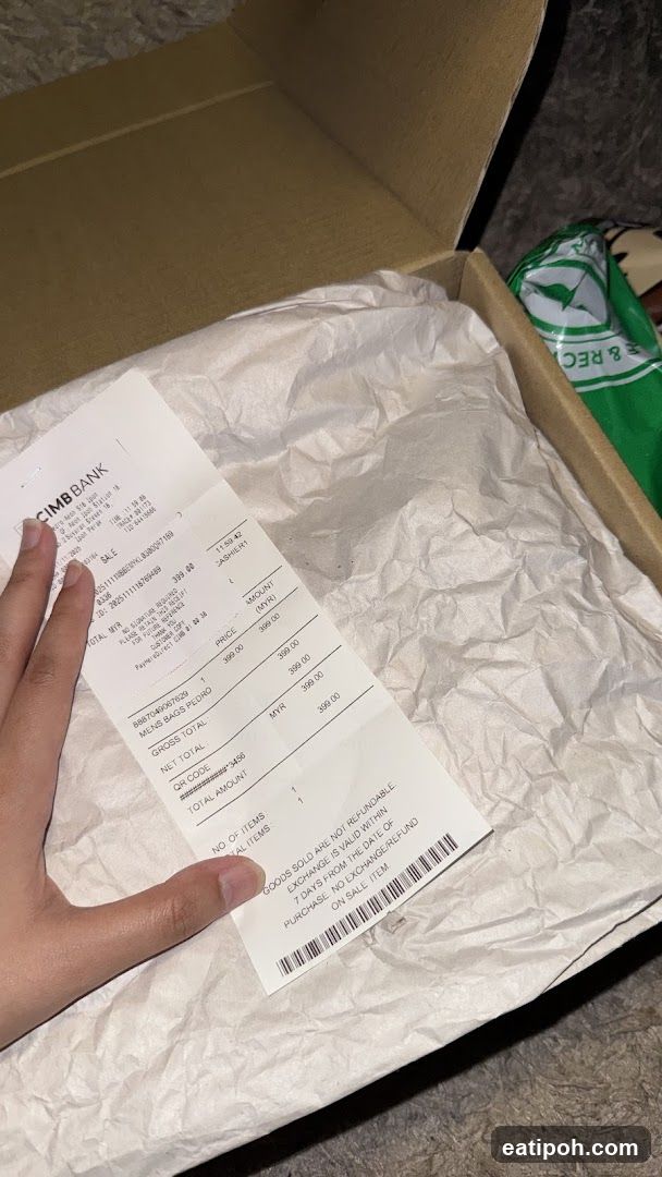 Receipt in Box
