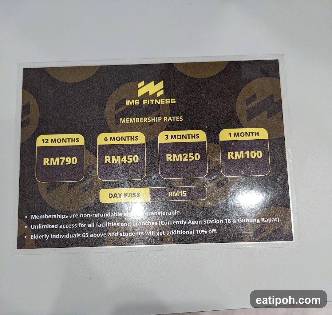 IMS Fitness Membership Rates Poster