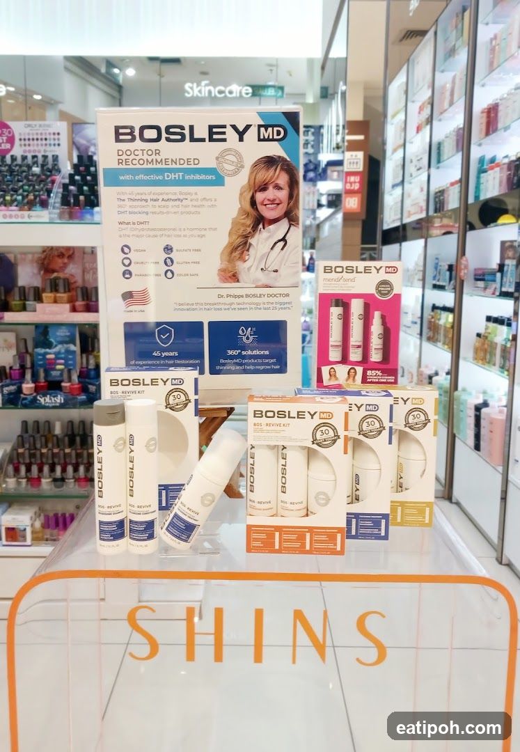Bosley MD Display in Retail Store