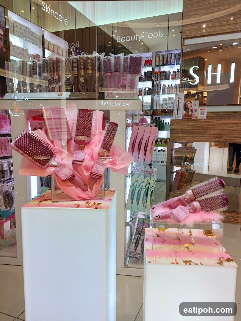 Beauty Tools Display in Retail Store