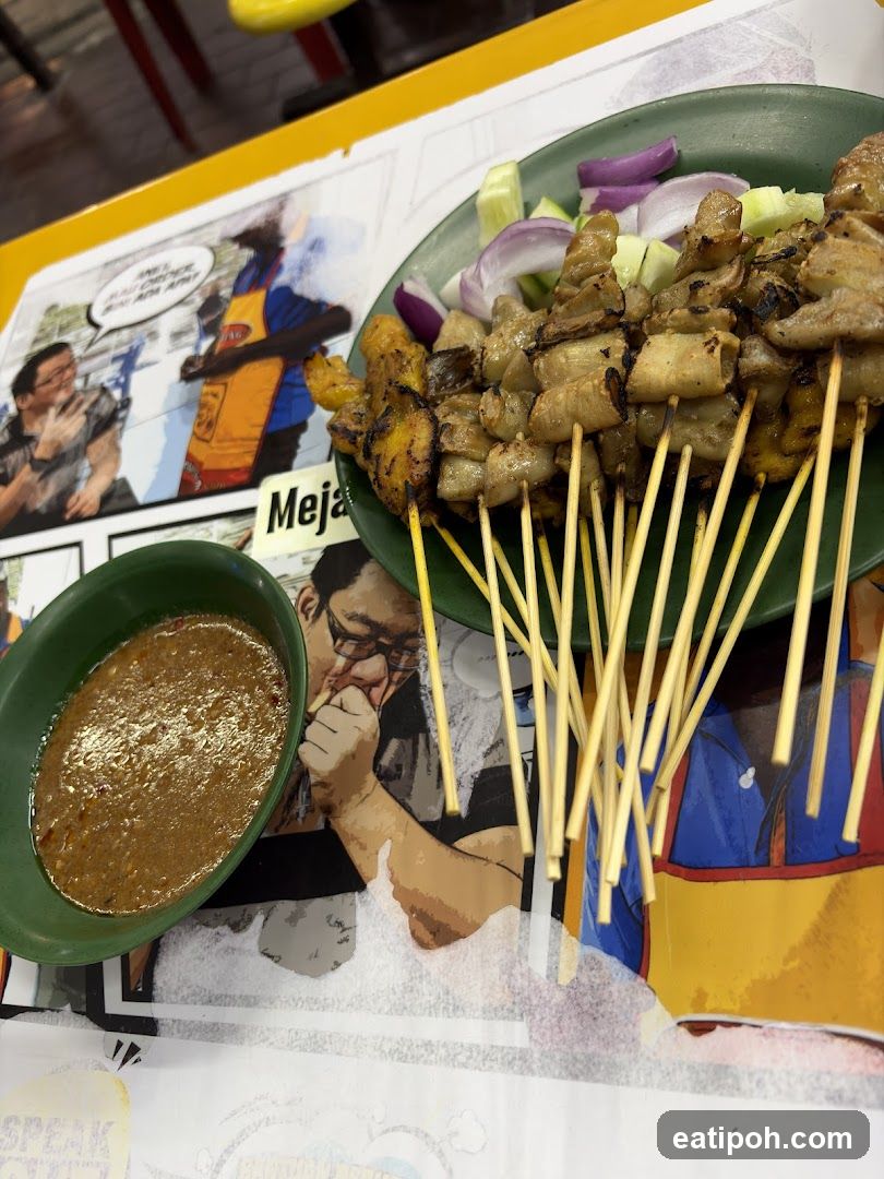 Sate with dipping sauce