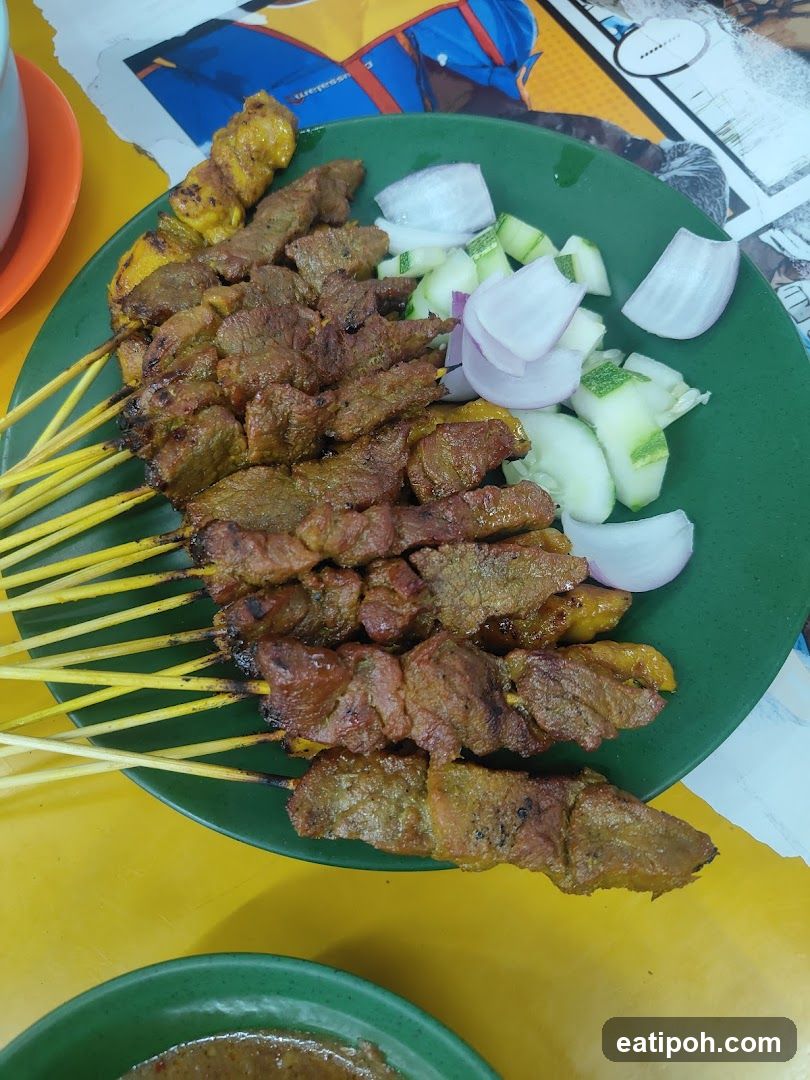 Sate Meat Skewers with Vegetables