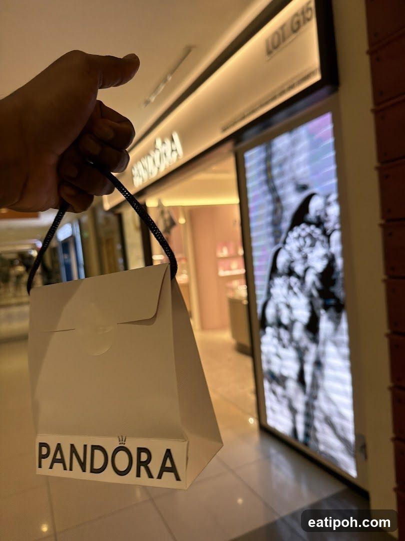 Pandora shopping bag held in hand
