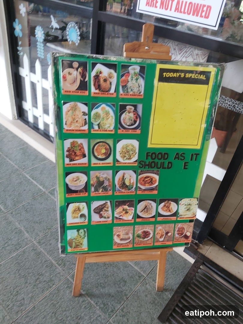 Restaurant Menu Board on Easel